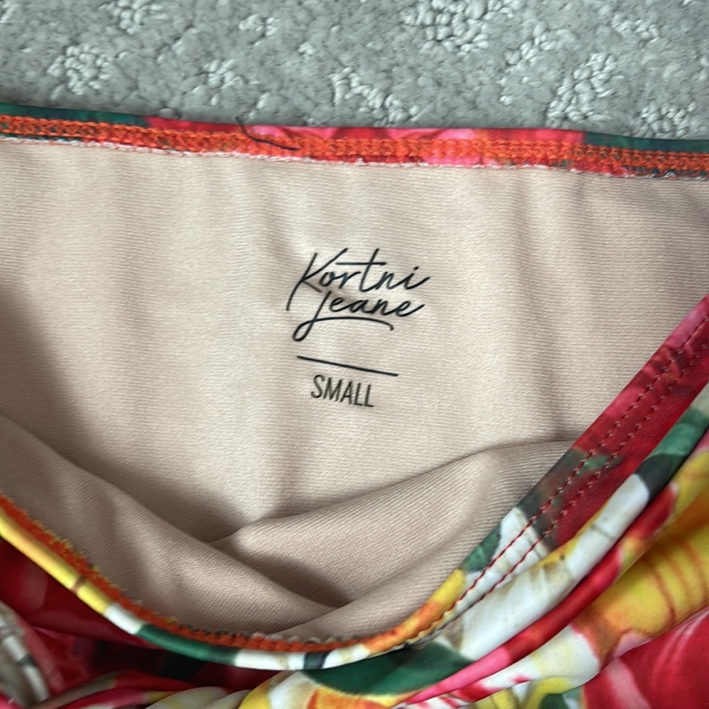 Kortni Jeane High Waisted Swim Bottom With Tie - Picture 2 of 5